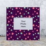Colorful Stars Hearts Seamless Vector Pattern White Box Photo Frame 4  x 6 
