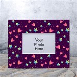 Colorful Stars Hearts Seamless Vector Pattern White Tabletop Photo Frame 4 x6 