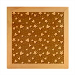 Colorful Stars Hearts Seamless Vector Pattern Wood Photo Frame Cube