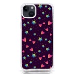 Colorful Stars Hearts Seamless Vector Pattern iPhone 14 Plus TPU UV Print Case