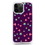 Colorful Stars Hearts Seamless Vector Pattern iPhone 14 Pro Max TPU UV Print Case