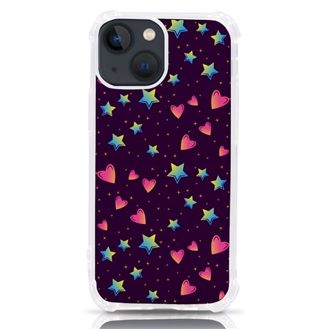 Colorful Stars Hearts Seamless Vector Pattern iPhone 13 mini TPU UV Print Case from ArtsNow.com Front