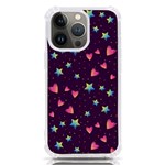 Colorful Stars Hearts Seamless Vector Pattern iPhone 13 Pro TPU UV Print Case