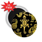 Mexican Culture Golden Tribal Icons 2.25  Magnets (10 pack) 
