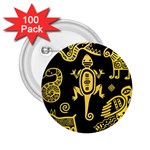 Mexican Culture Golden Tribal Icons 2.25  Buttons (100 pack) 