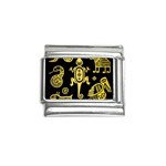 Mexican Culture Golden Tribal Icons Italian Charm (9mm)