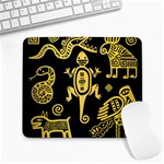Mexican Culture Golden Tribal Icons Large Mousepad