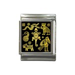 Mexican Culture Golden Tribal Icons Italian Charm (13mm)