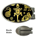 Mexican Culture Golden Tribal Icons Money Clips (Oval) 