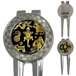 Mexican Culture Golden Tribal Icons 3-in-1 Golf Divots