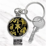 Mexican Culture Golden Tribal Icons Nail Clippers Key Chain