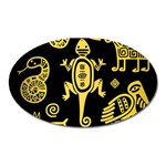 Mexican Culture Golden Tribal Icons Oval Magnet
