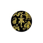 Mexican Culture Golden Tribal Icons Golf Ball Marker