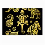 Mexican Culture Golden Tribal Icons Postcards 5  x 7  (Pkg of 10)