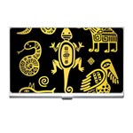 Mexican Culture Golden Tribal Icons Business Card Holder