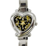 Mexican Culture Golden Tribal Icons Heart Italian Charm Watch
