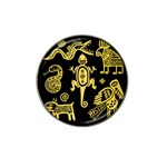 Mexican Culture Golden Tribal Icons Hat Clip Ball Marker (10 pack)