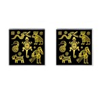 Mexican Culture Golden Tribal Icons Cufflinks (Square)