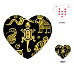 Mexican Culture Golden Tribal Icons Playing Cards Single Design (Heart)