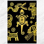 Mexican Culture Golden Tribal Icons Canvas 12  x 18 