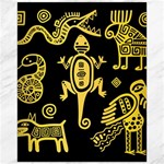 Mexican Culture Golden Tribal Icons Canvas 16  x 20 