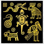 Mexican Culture Golden Tribal Icons Canvas 20  x 20 
