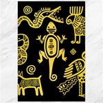 Mexican Culture Golden Tribal Icons Canvas 24  x 36 
