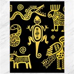 Mexican Culture Golden Tribal Icons Canvas 36  x 48 