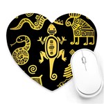 Mexican Culture Golden Tribal Icons Heart Mousepad