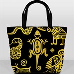 Mexican Culture Golden Tribal Icons Bucket Bag