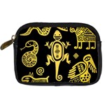 Mexican Culture Golden Tribal Icons Digital Camera Leather Case