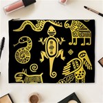 Mexican Culture Golden Tribal Icons Cosmetic Bag (XL)