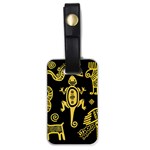 Mexican Culture Golden Tribal Icons Luggage Tag (one side)