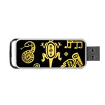 Mexican Culture Golden Tribal Icons Portable USB Flash (Two Sides)