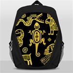 Mexican Culture Golden Tribal Icons Backpack Bag