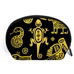 Mexican Culture Golden Tribal Icons Accessory Pouch (Large)
