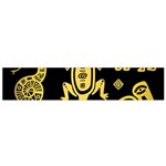 Mexican Culture Golden Tribal Icons Small Premium Plush Fleece Scarf