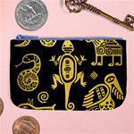 Mexican Culture Golden Tribal Icons Large Coin Purse