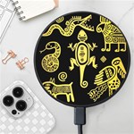 Mexican Culture Golden Tribal Icons Wireless Fast Charger(Black)
