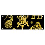 Mexican Culture Golden Tribal Icons Banner and Sign 6  x 2 