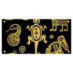 Mexican Culture Golden Tribal Icons Banner and Sign 6  x 3 