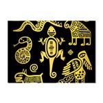 Mexican Culture Golden Tribal Icons Crystal Sticker (A4)