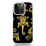 Mexican Culture Golden Tribal Icons iPhone 14 Pro TPU UV Print Case