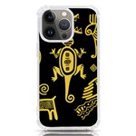 Mexican Culture Golden Tribal Icons iPhone 13 Pro TPU UV Print Case