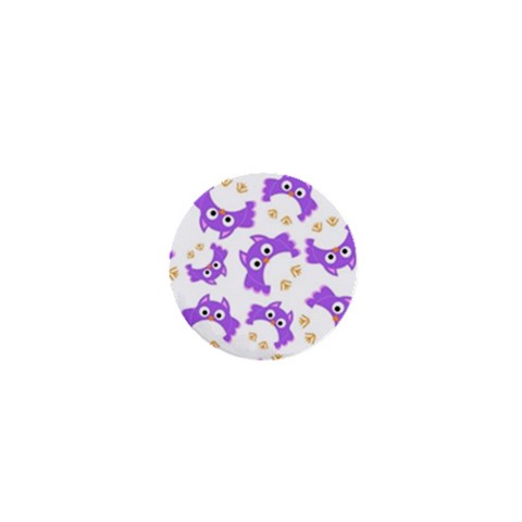 Purple Owl Pattern Background 1  Mini Buttons from ArtsNow.com Front