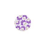 Purple Owl Pattern Background 1  Mini Buttons