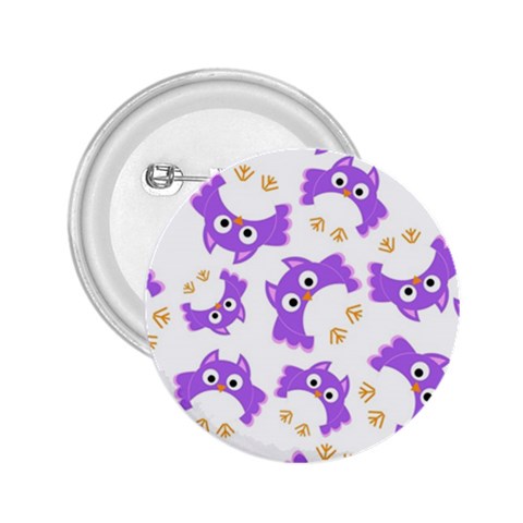Purple Owl Pattern Background 2.25  Buttons from ArtsNow.com Front