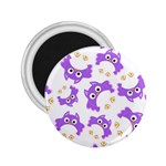 Purple Owl Pattern Background 2.25  Magnets