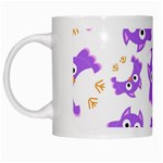 Purple Owl Pattern Background White Mug