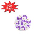 Purple Owl Pattern Background 1  Mini Magnets (100 pack) 